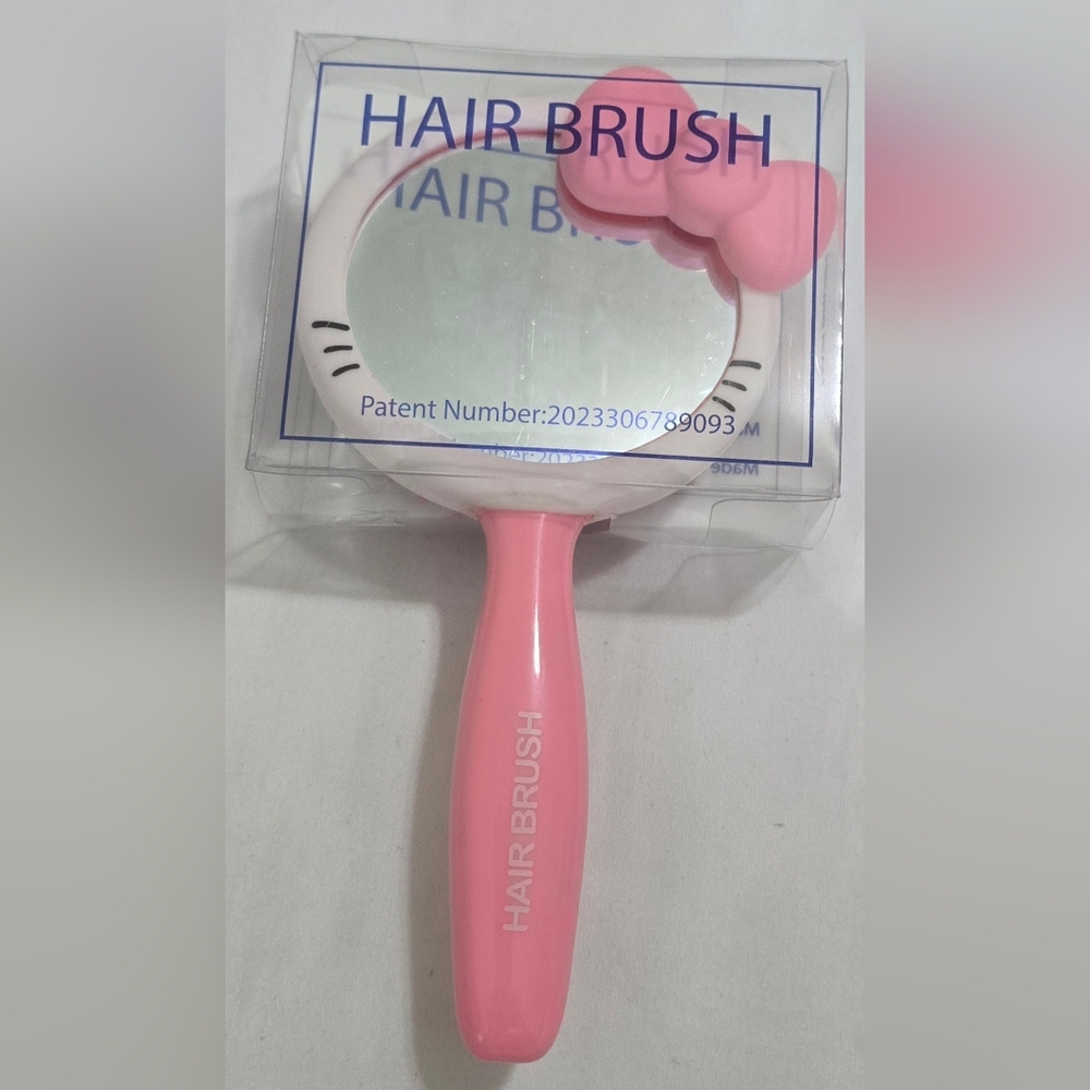 Pink Handheld Mirror with Bow